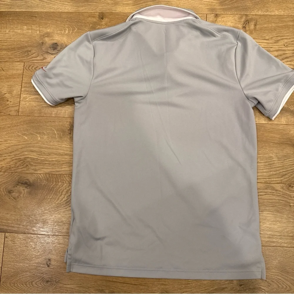 Nike Light Gray Polo Shirt with Red Accent